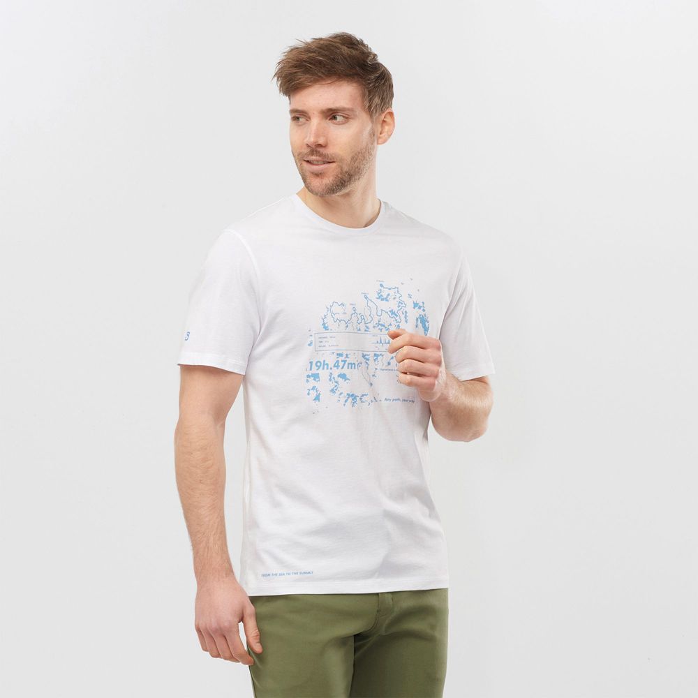 SALOMON OUTLIFE GRAPHIC SALOMONOTONE SS M Philippines - Men's Tee Shirt - White | 296178-SKE